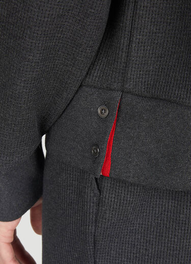 Thom Browne Raglan Sleeve Zip Up Hooded Sweatshirt Dark Grey thb0151004