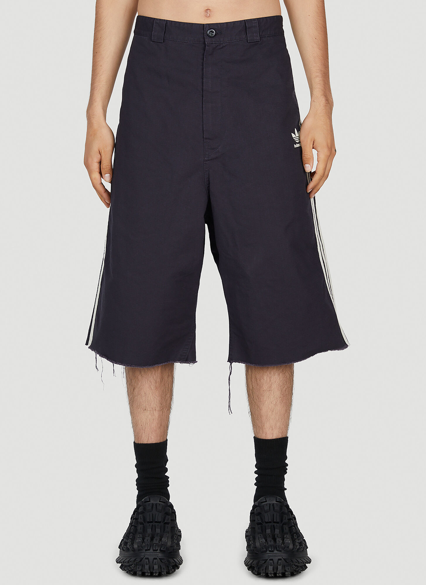 Adidas X Balenciaga Baggy Denim Shorts Male Black