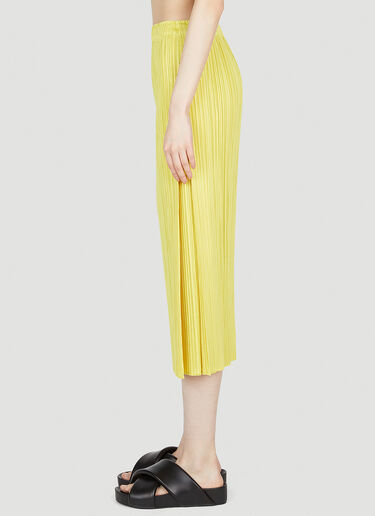 Pleats Please Issey Miyake Pleated Midi Skirt Yellow plp0253002