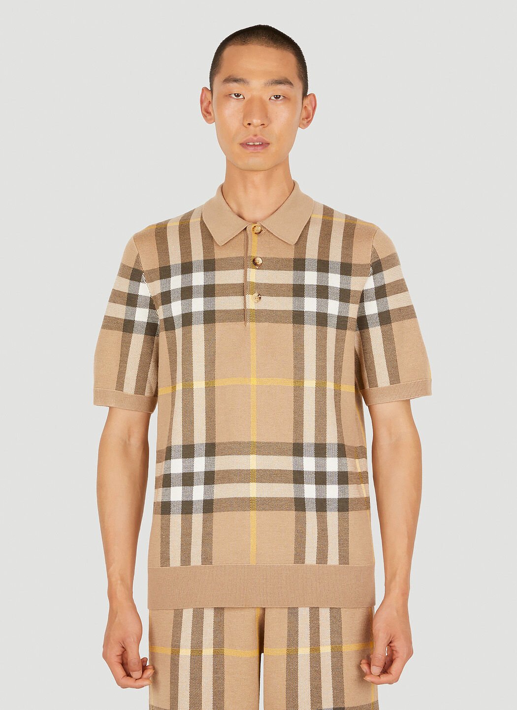 Burberry check polo top
