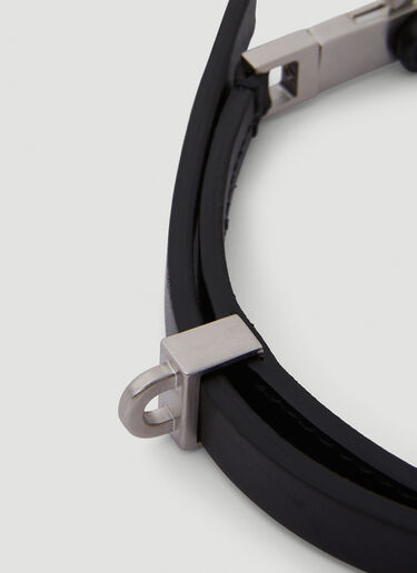 Rick Owens Leather Choker Necklace Black ric0149039
