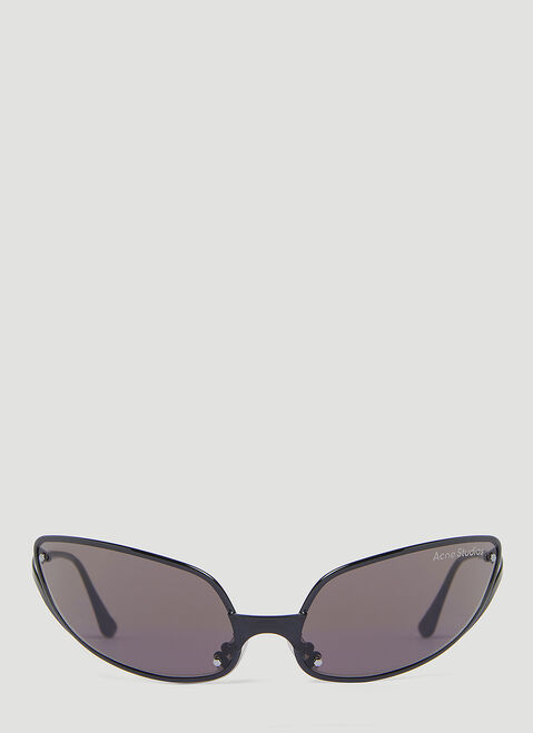 Courrèges Oval Frame Sunglasses Black cou0354001