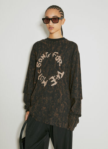 Song for the Mute Distressed Logo Print Sweatshirt Brown sfm0254007