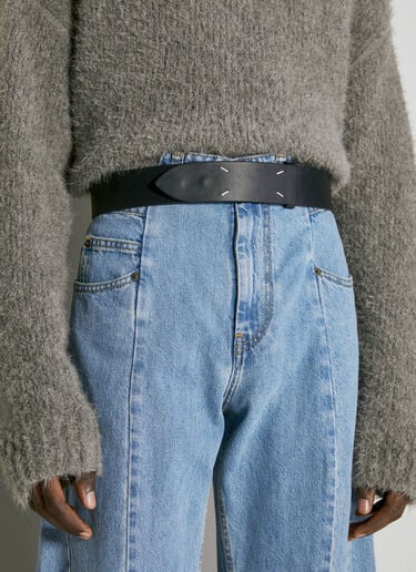 Four Stitches Leather Belt Maison Margiela Four Stitches Leather Belt Black mla0355001