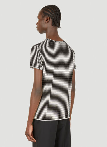 Saint Laurent Striped Logo T-Shirt Black sla0147009