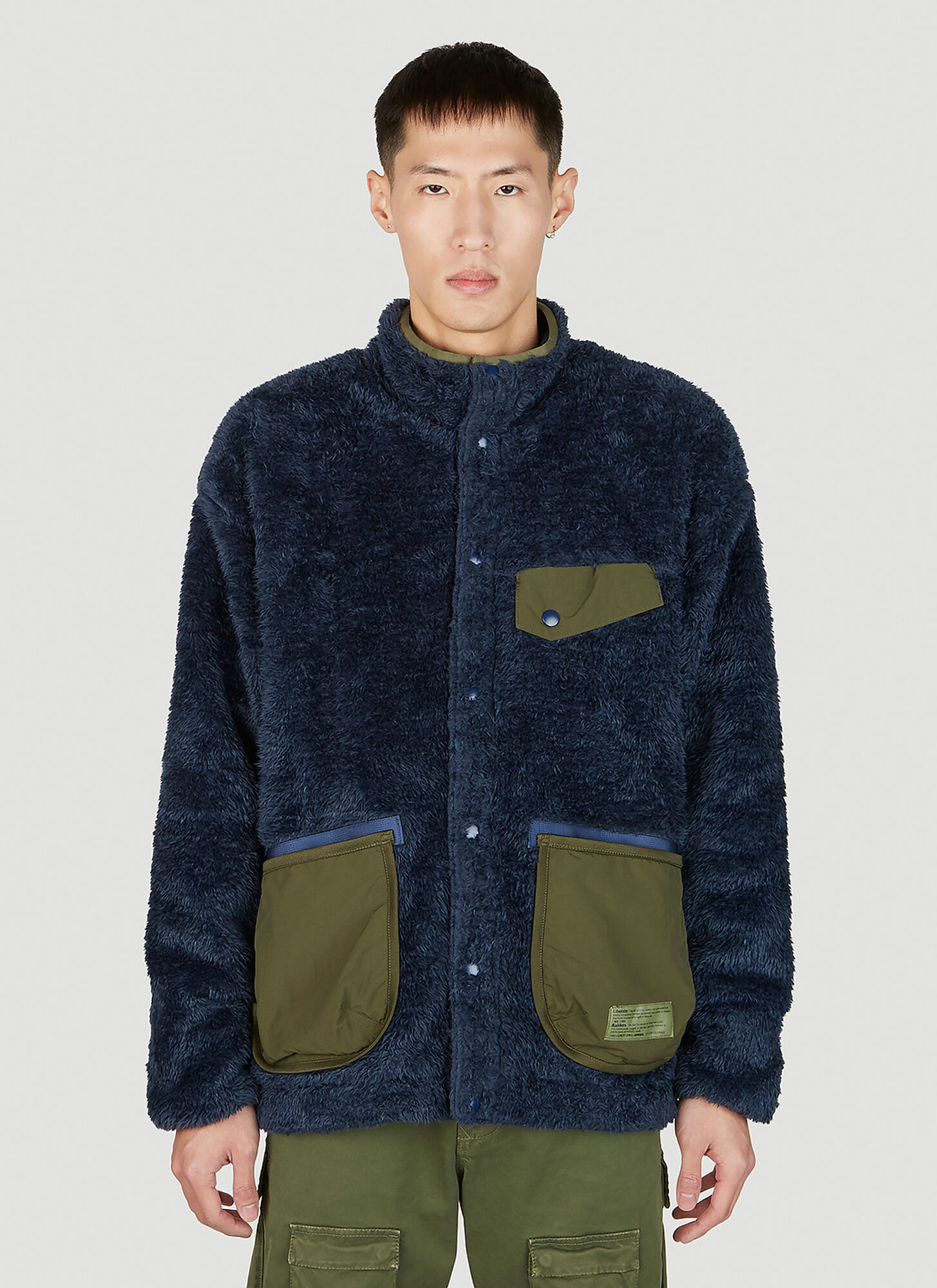 Liberaiders Reversible Utility Fleece Jacket In Dark Blue