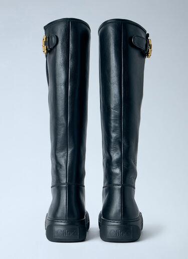Chloé Delia Leather Boots Black chl0265027