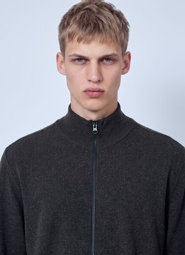 LN-CC® - Stone Island: Zip-Up Wool Cardigan - Dark Grey Stone Island Zip-Up Wool Cardigan Dark Grey sto0165050
