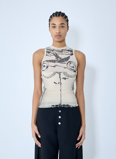 Jean Paul Gaultier Mesh Tank Top Ecru jpg0260002