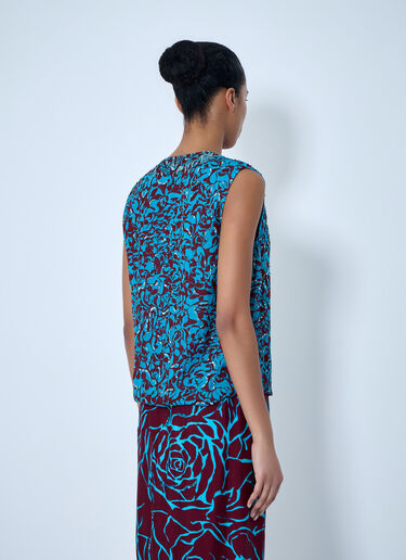 Dries Van Noten Embellished V-Neck Sleeveless Top Blue dvn0263007