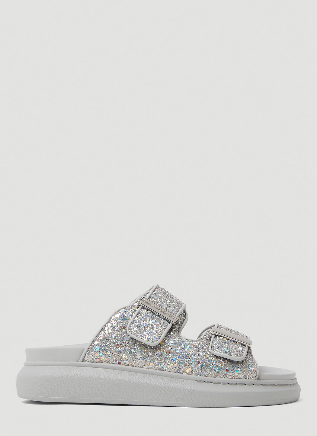Alexander Mcqueen Oversized Hybrid Slides Female Grey ModeSens