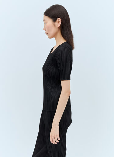 Pleats Please Issey Miyake 短袖褶皱上衣 黑色 plp0257031