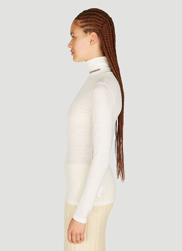 Jil Sander+ High Neck Long Sleeve Knit Top Cream jsp0249013