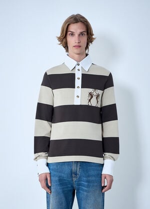 Vivienne Westwood Archive Rugby Cotton Polo Shirt Brown vvw0164014
