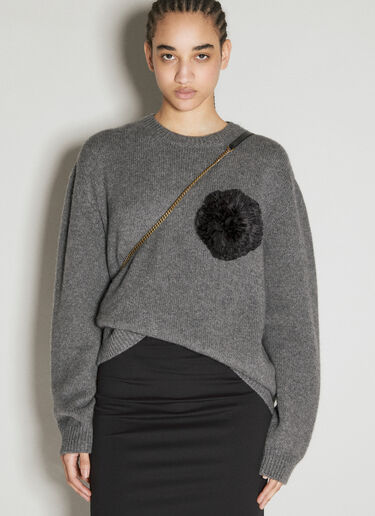 シルクフラワーブローチ Saint Laurent シルクフラワーブローチ ブラック sla0255070