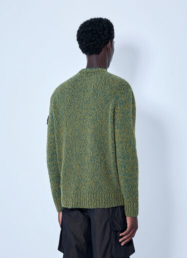 LN-CC® - Stone Island: Crewneck Textured Knit Sweater - Green Stone Island Crewneck Textured Knit Sweater Green sto0165012