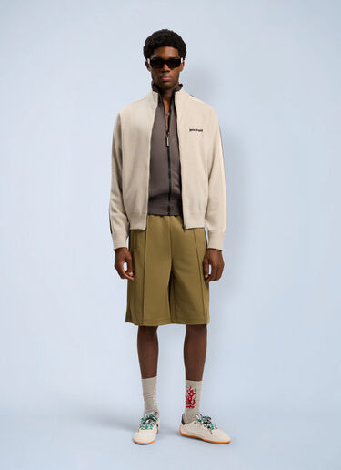 Classic Logo Knit Track Jacket Palm Angels Classic Logo Knit Track Jacket Beige pma0162109