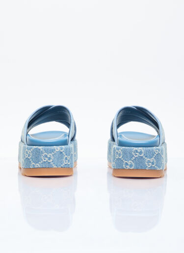 Gucci GG Denim Platform Sandals Blue guc0255083
