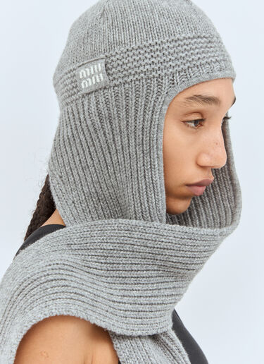 Miu Miu Wool And Cashmere Hood Grey miu0258078
