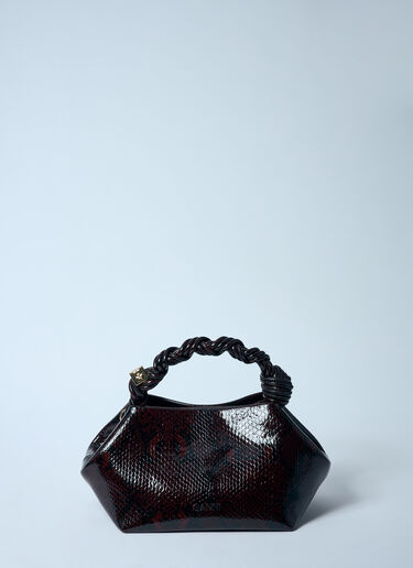 GANNI Snake Small Bou Handbag Burgundy gan0259057