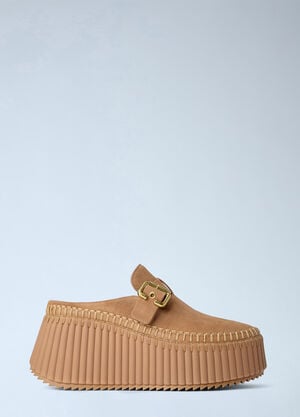 Chloé Nama Wedge Mules Camel chl0265039