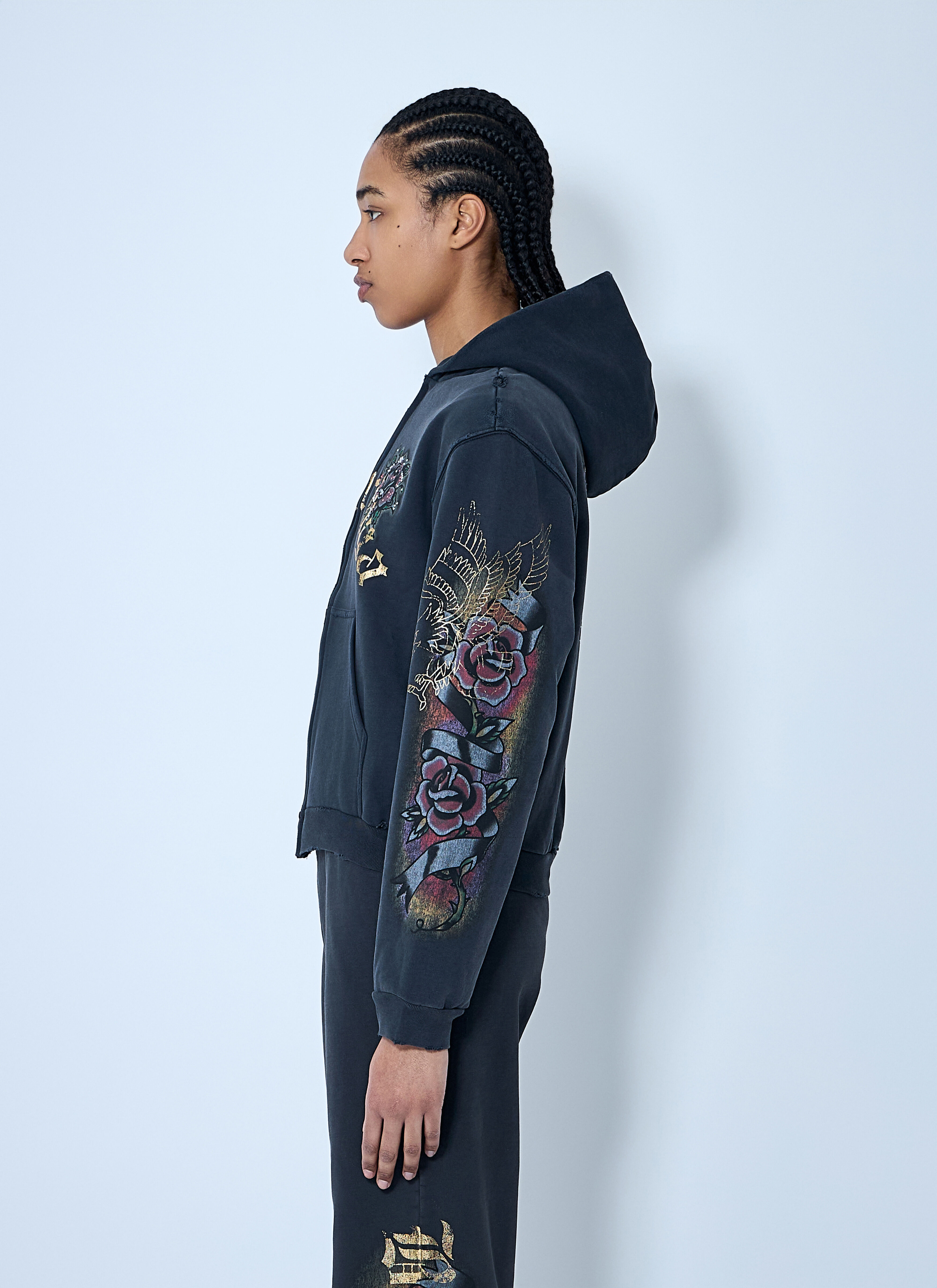 トップス BALENCIAGA TAT Graffiti Zip Up Hoodie BALENCIAGA TAT Graffiti Zip Up Hoodie Balenciaga Hoodie Tattoo