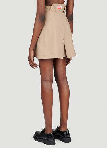 Kenzo Pleated Wool Mini Skirt Beige knz0253009