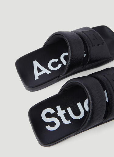 Acne Studios Face Rubber Sandals Black acn0245029