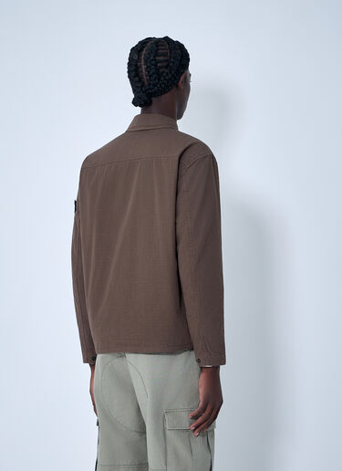 Logo Patch Jacket Stone Island Logo Patch Jacket Brown sto0164040