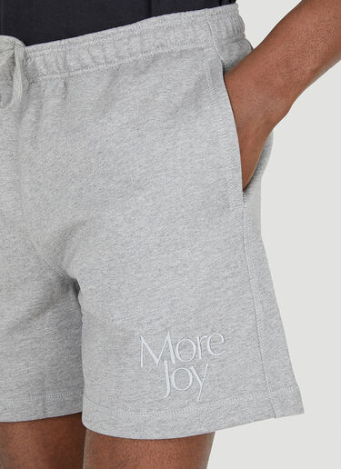 LN-CC® - More Joy: Logo Embroidered Shorts - Grey More Joy Logo Embroidered Shorts Grey mjy0347020