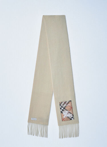 Burberry Check Label Cashmere Scarf Beige bur0159032