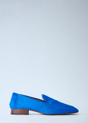 Dries Van Noten Calf Hair Loafers Blue dvn0266043