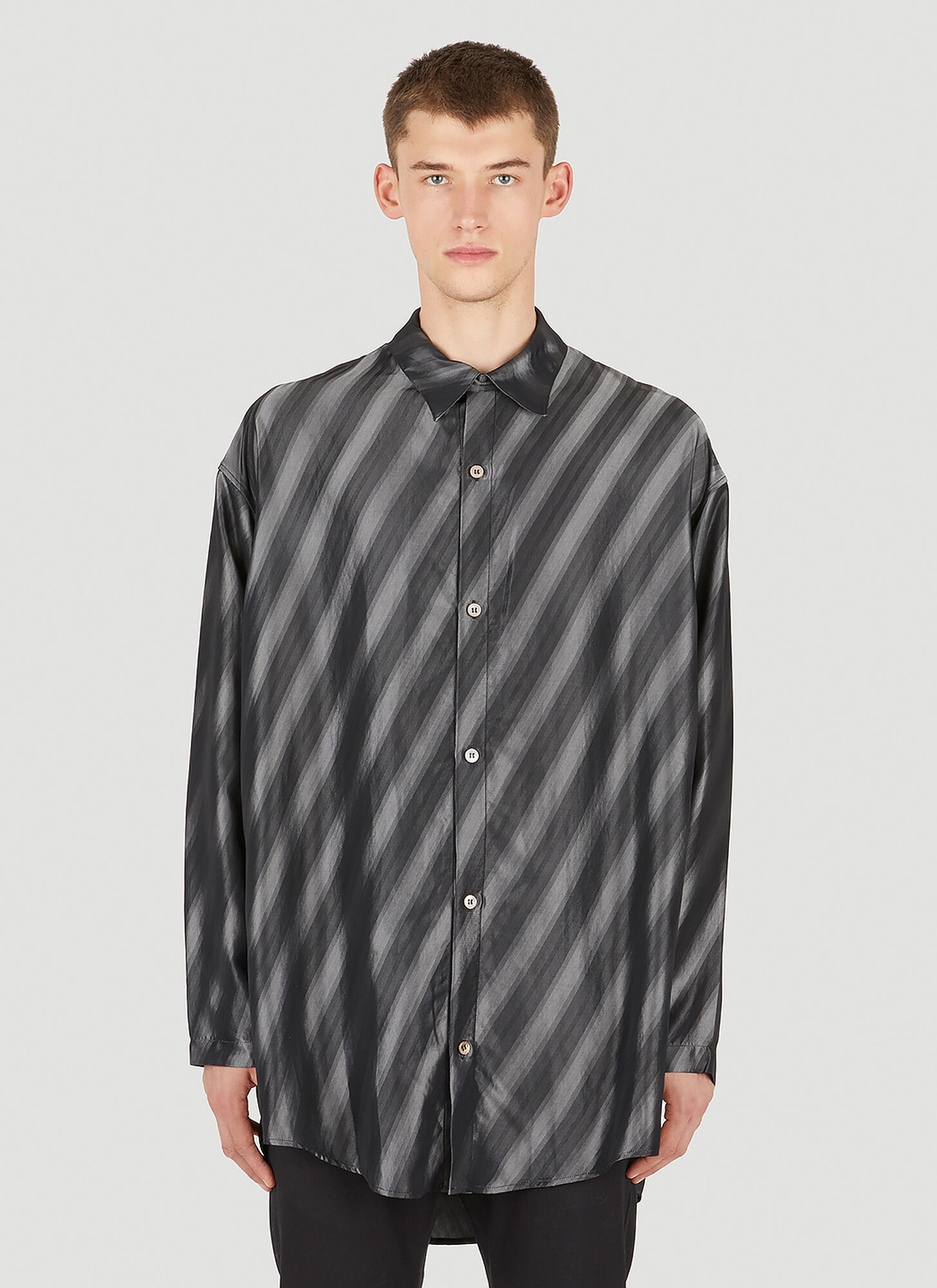 Sulvam Black & Gray Over Chin Strap Shirt In Grey