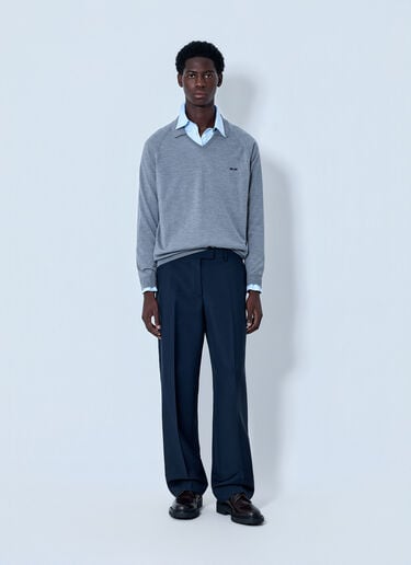 Miu Miu V-Neck Knit Sweater Grey miu0164036