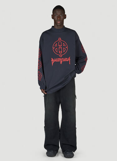 Logo Print Sweatshirt Balenciaga Logo Print Sweatshirt Black bal0154014