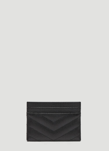 Saint Laurent モノグラム グレイン・ド・プードル マトラッセ カードケース ブラック sla0229037