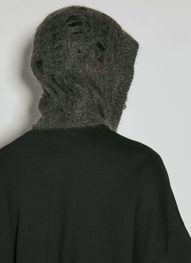 Rick Owens Laddered Knit Balaclava Grey ric0155035