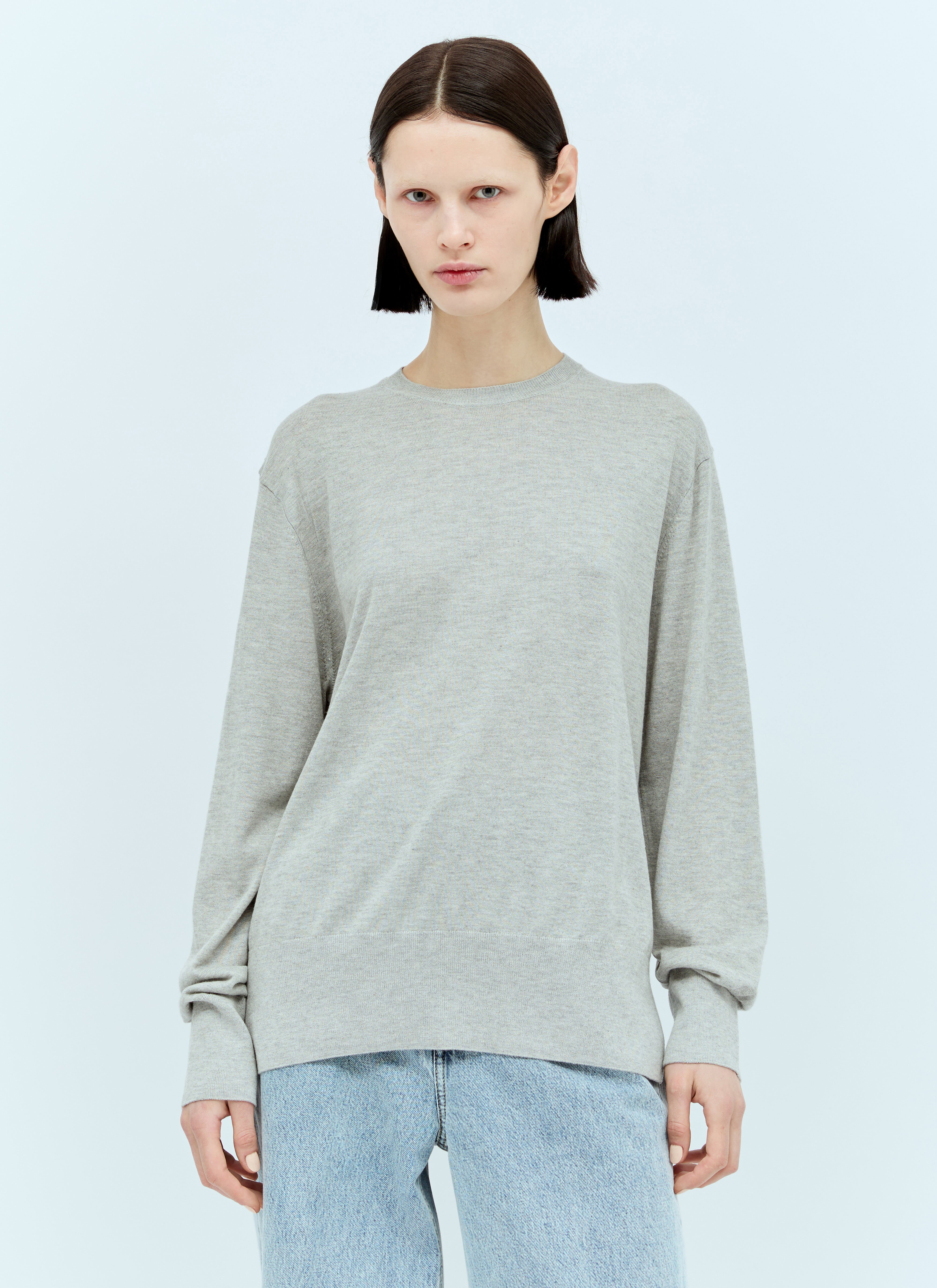 TOTEME Sik Cashmere Knit Sweater Grey tot0257029