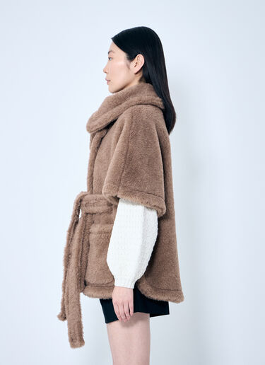 Max Mara Short Sleeve Belted Teddy Coat Beige max0259025