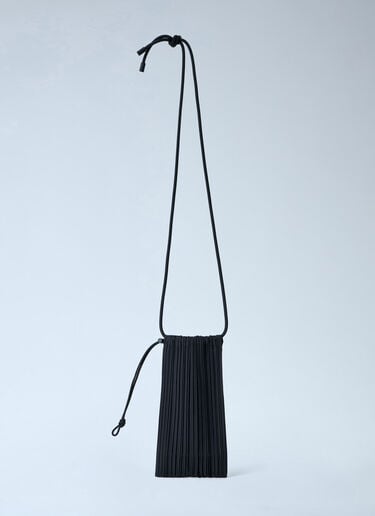 Pleats Please Issey Miyake Pleated Drawstring Pouch Black plp0263005