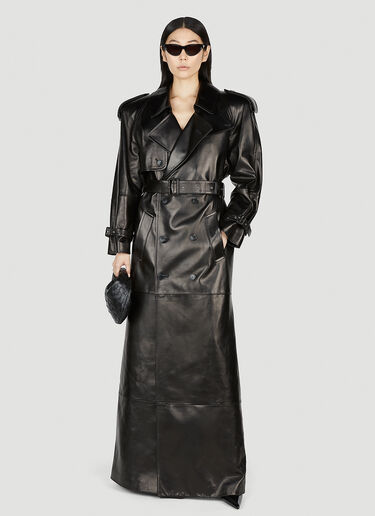 Saint Laurent Maxi Trench Coat Black sla0252014