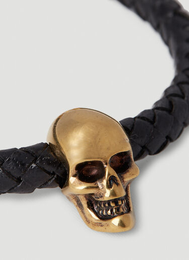 Alexander McQueen Skull Leather Bracelet Black amq0151086