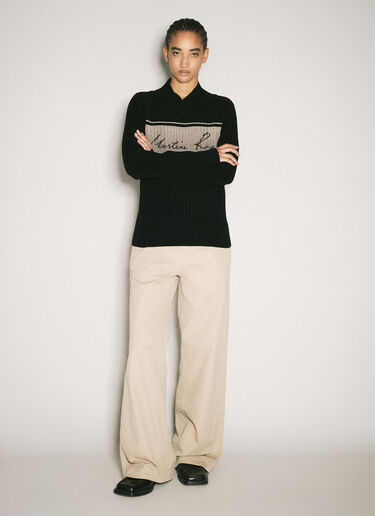 Chenille V-Neck Sweater Martine Rose Chenille V-Neck Sweater Black mtr0358010