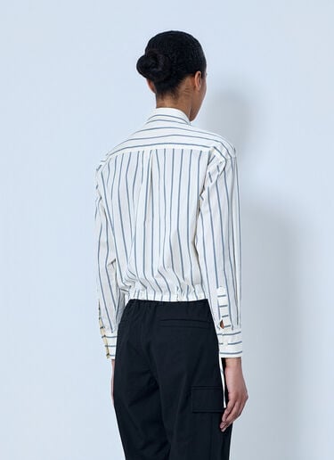 Moncler Striped Cotton Shirt White mon0264020