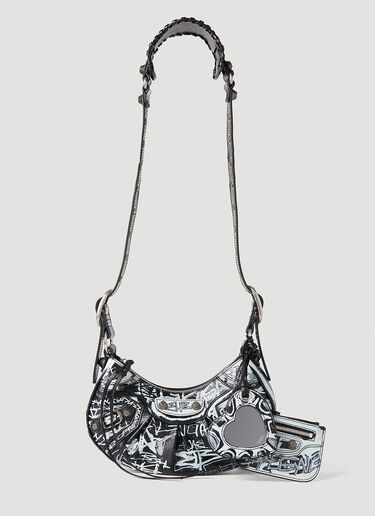 Balenciaga Le Cagole Graffiti XS Shoulder Bag Black bal0251097