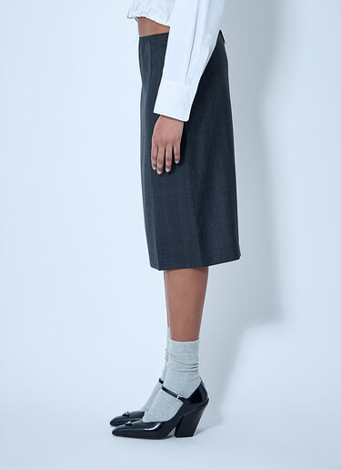 Prada Wool Midi Skirt Black pra0260022