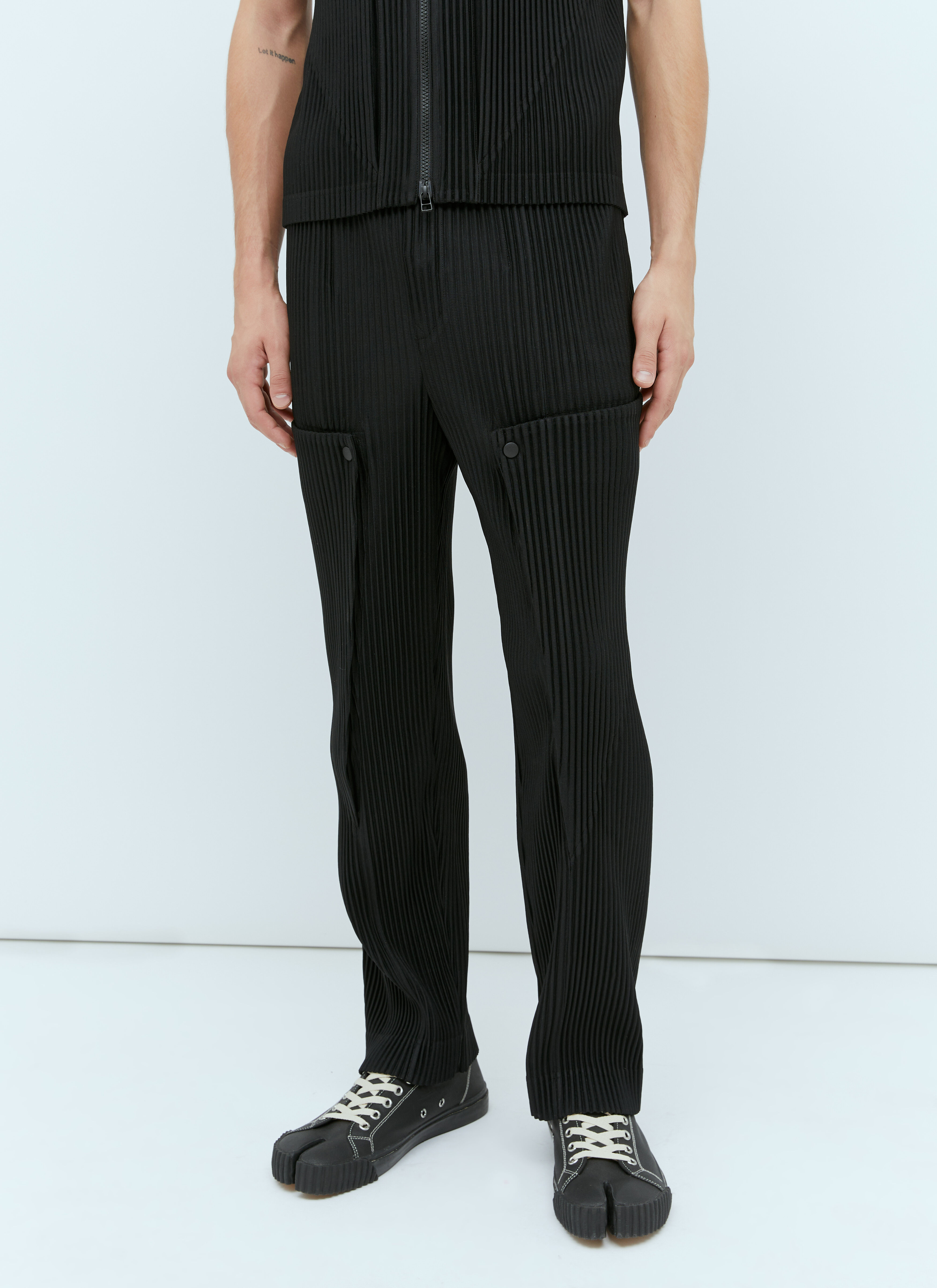 Homme Plissé Issey Miyake Unfold Panel Construction Pants Black hmp0156015