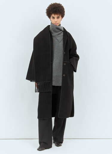 TOTEME Long-Scarf Wool Sweater Grey tot0258010