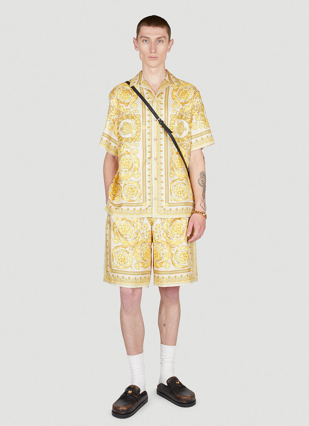 Yellow versace shirt cheap