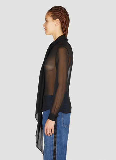 Saint Laurent 蝴蝶结系带衬衫 黑色 sla0251038
